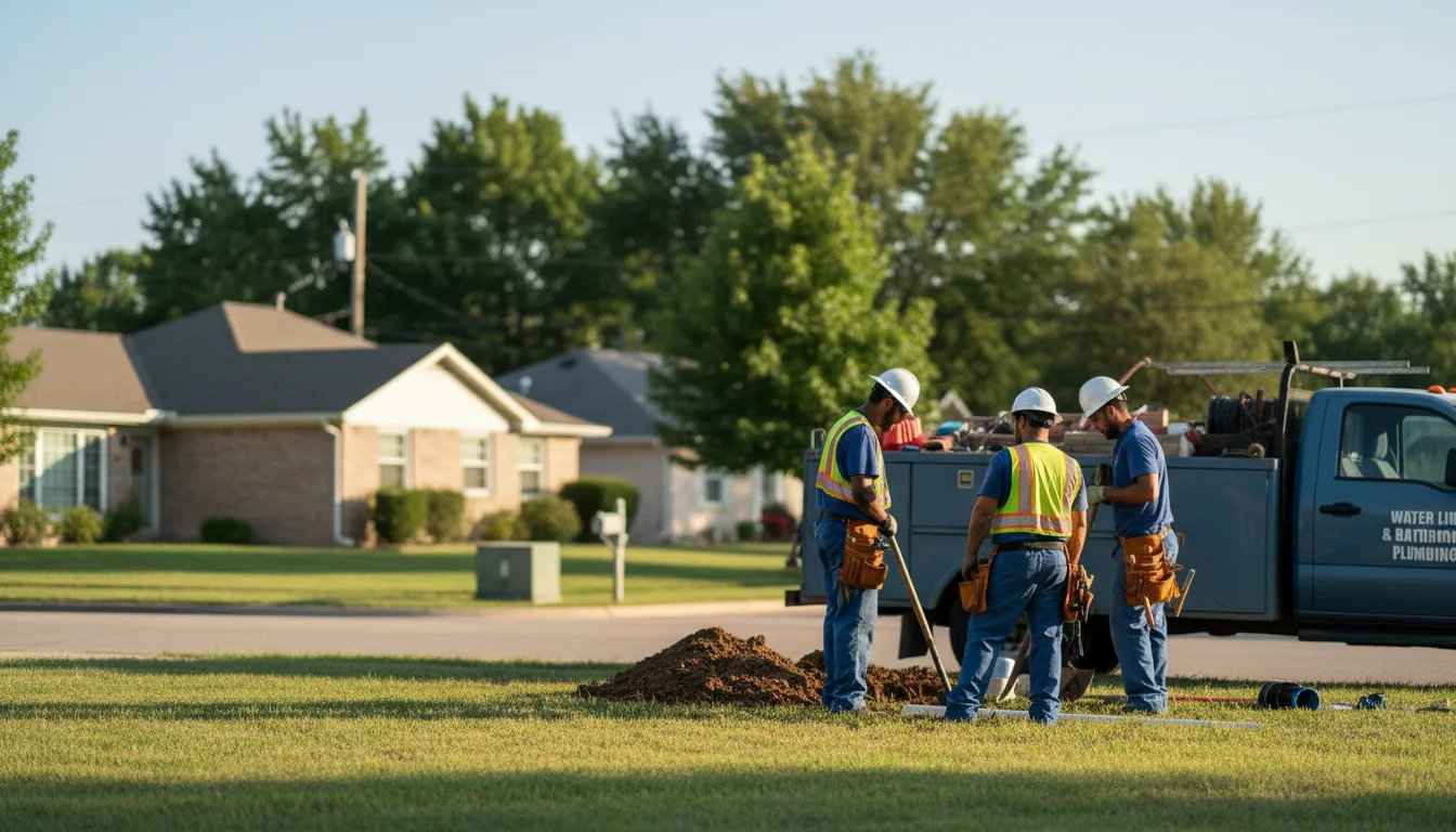 Residential water line and bathroom plumbing service in Grimes, IA